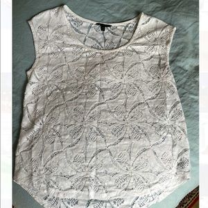 Banana Republic, Hibiscus Lace, white tank. Sz M